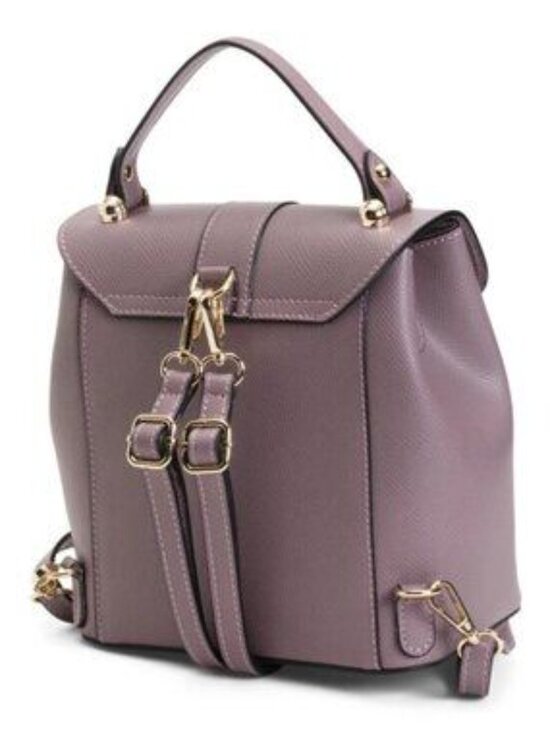CHEVAL Made In Italy Leather Convertible Backpack With Gold Hardware main image 4
